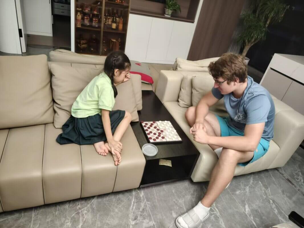 Playing Games at Homestay